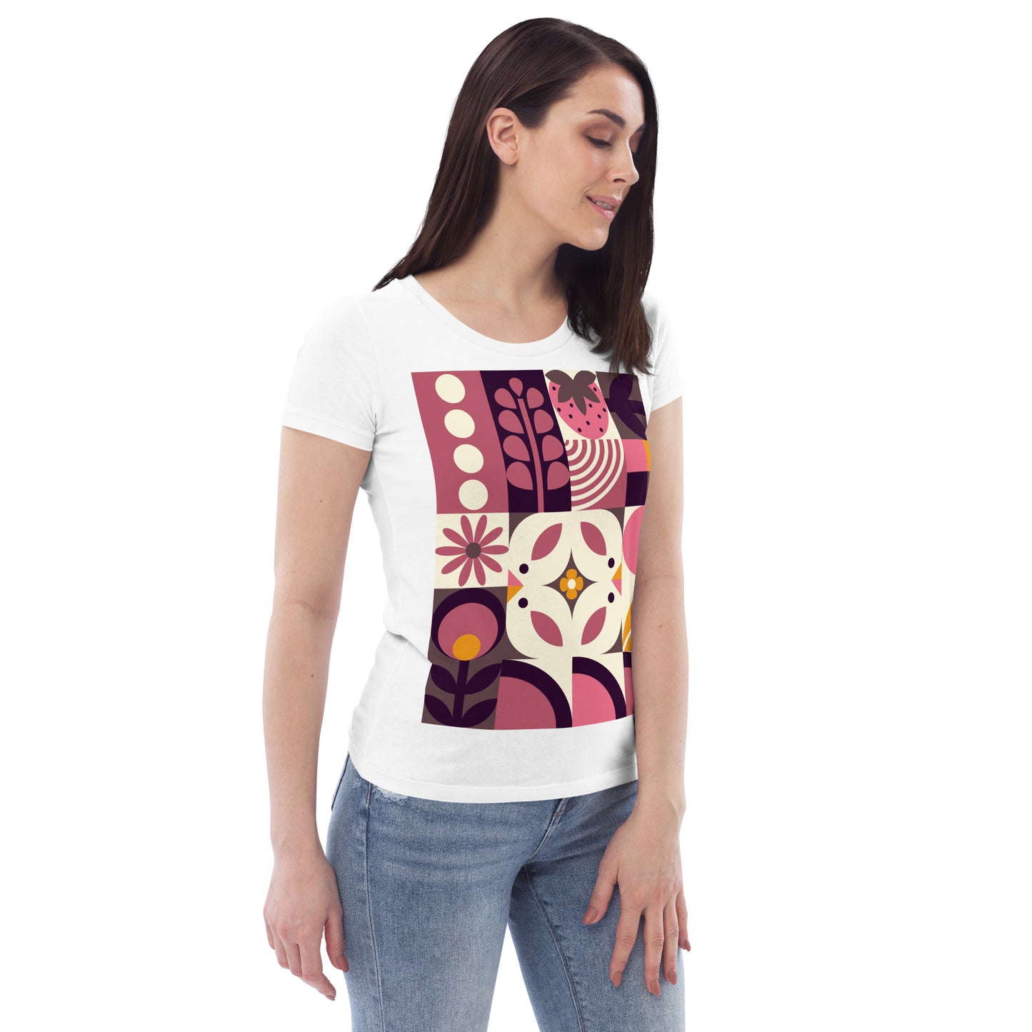 T-shirt Spring Birds Bauhaus - coton biologique - Femme