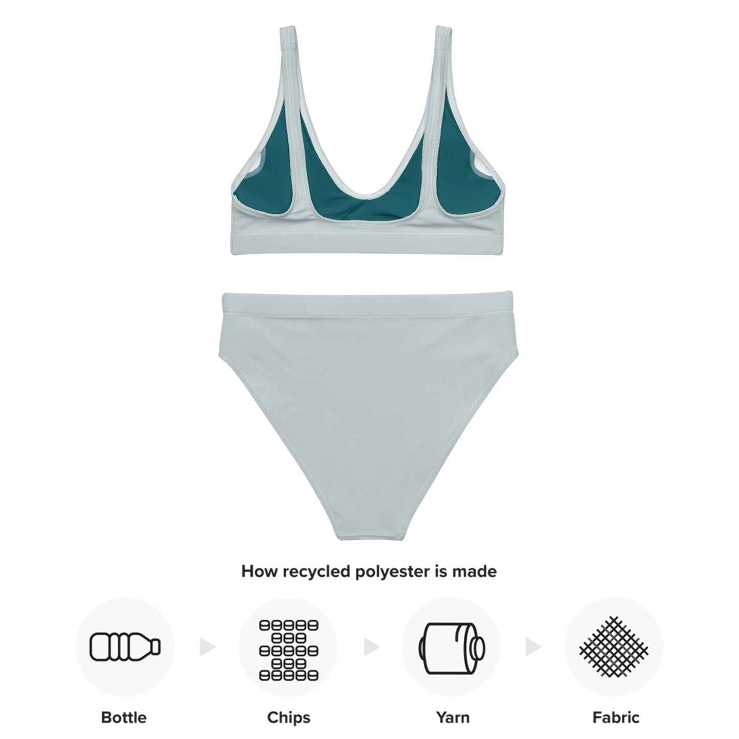 Maillot de bain taille haute recyclé gris clair