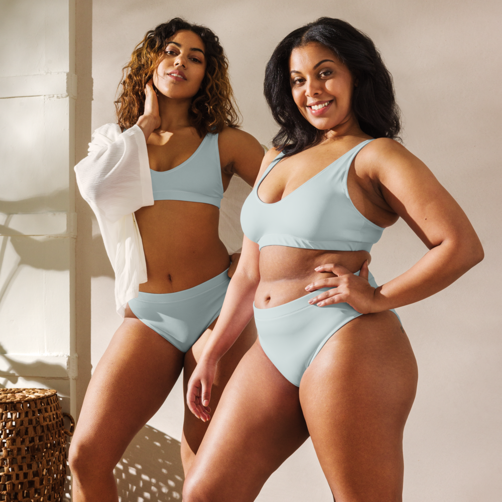 Light grey Recycled high-waisted bikini set