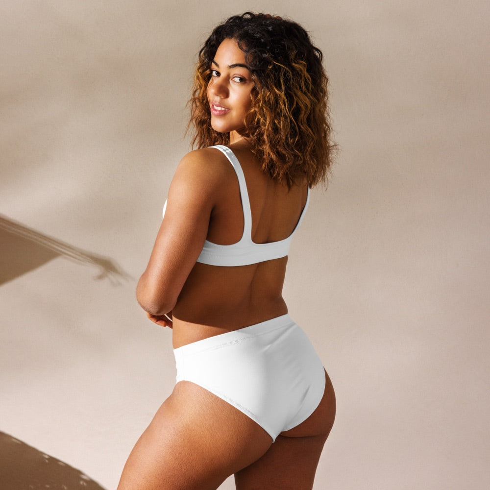 Bikini sport recyclé blanc-menthe