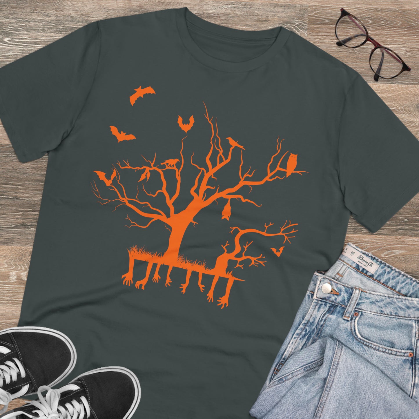 Halloween Branch Orange Organic Creator T-shirt - Unisex