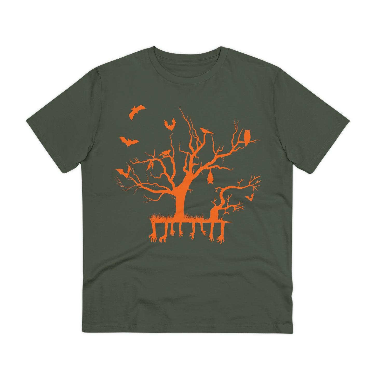 T-shirt Créateur Organique Orange Branche d'Halloween - Unisexe