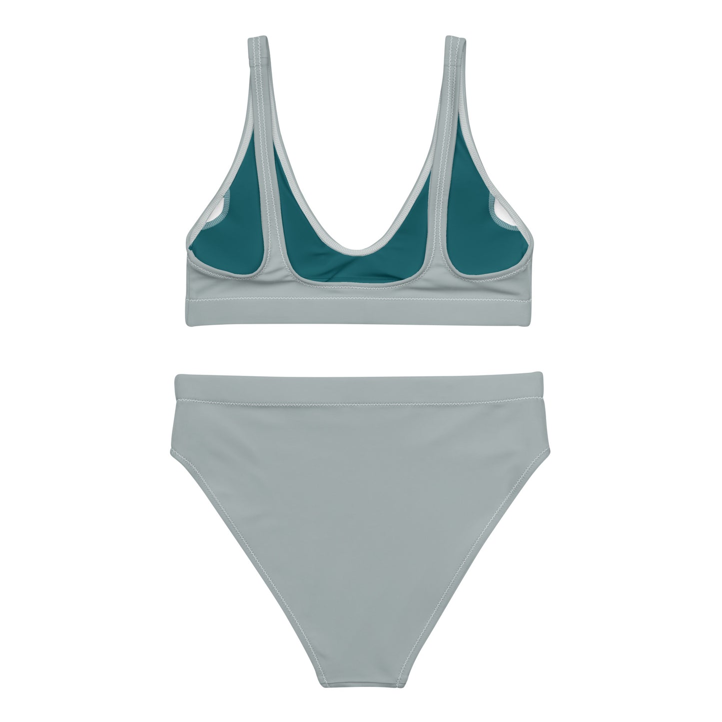 Maillot de bain taille haute recyclé gris cendré