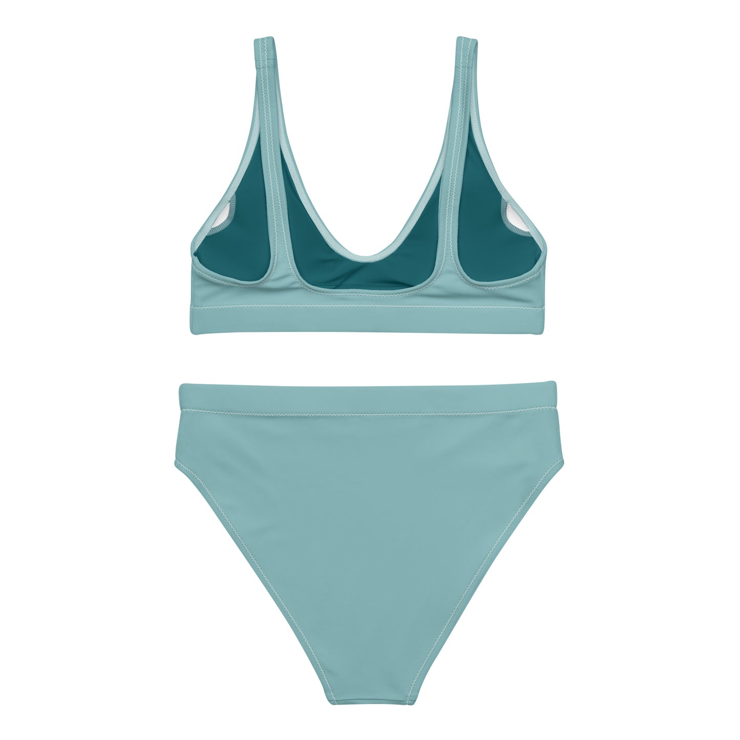 Bikini taille haute recyclé vert bleu turquoise opale