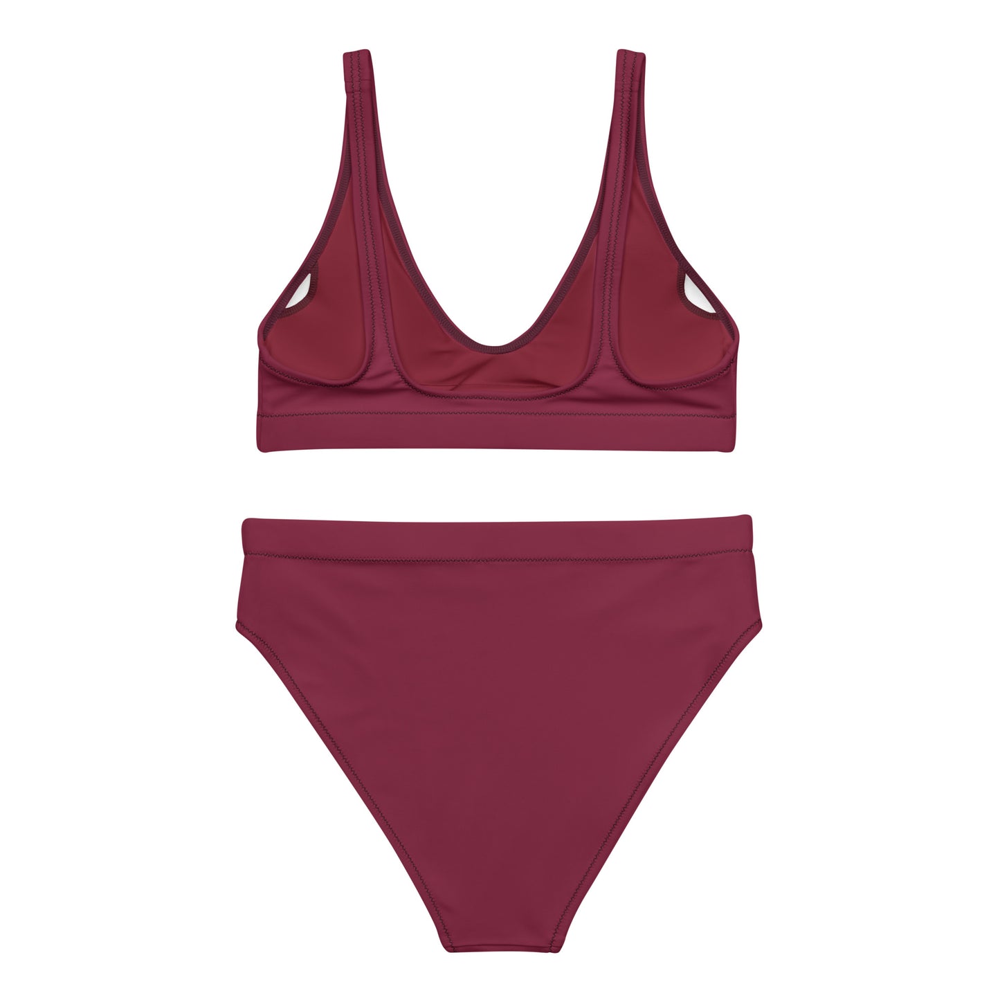 Weinrotes, rubinrotes Sport-Bikini-Set aus recyceltem Material