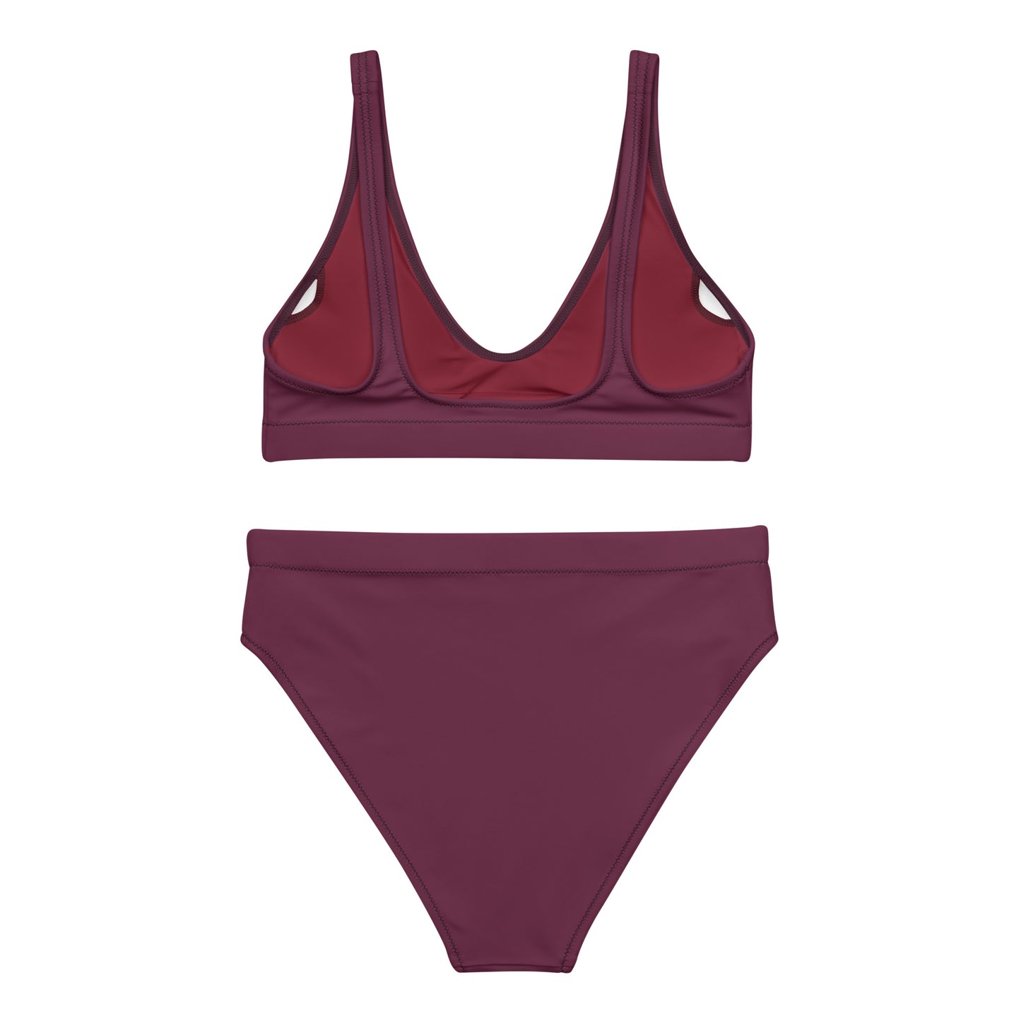 Ensemble de bikini de sport recyclé violet violet bordeaux, mode durable