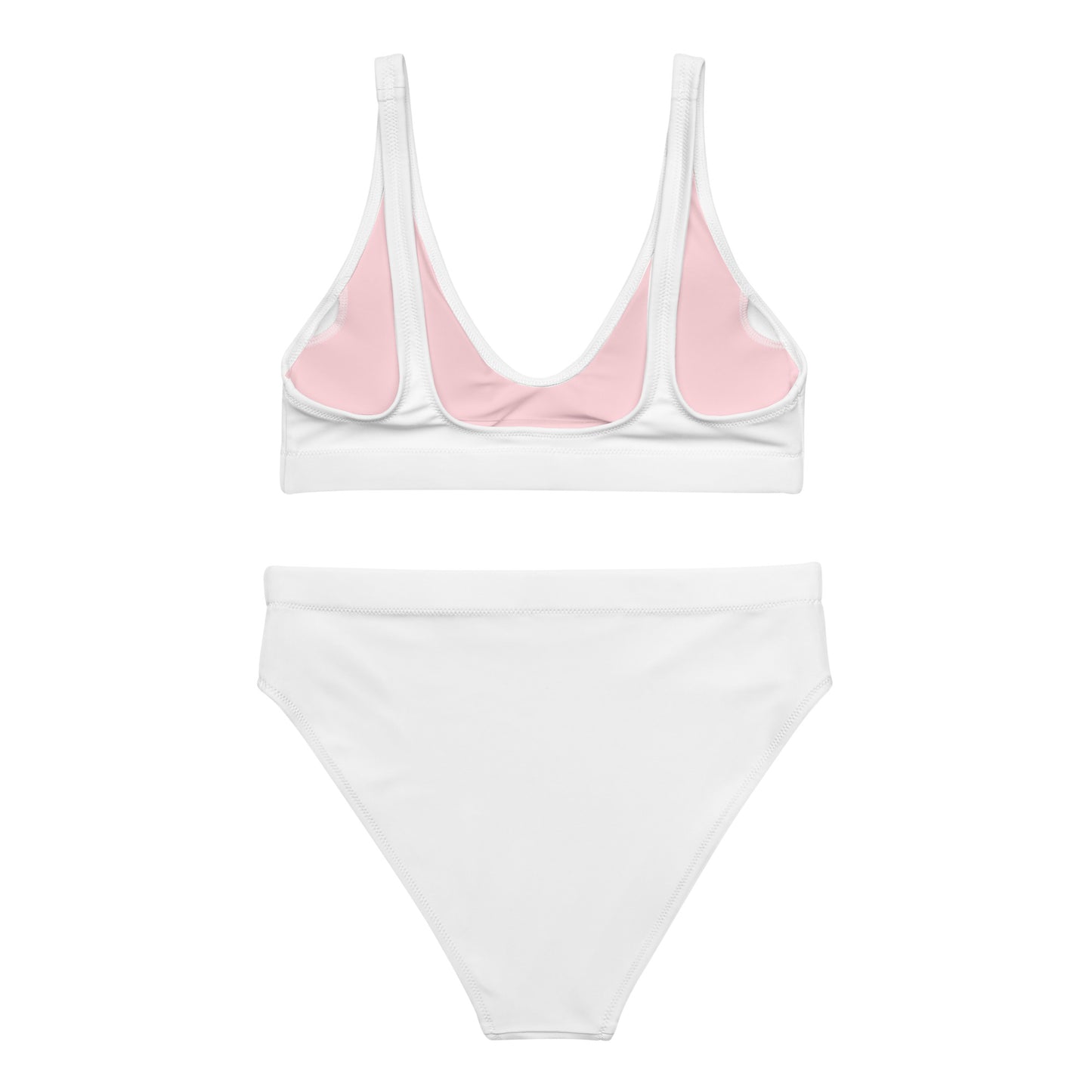 Maillot de bain sport recyclé blanc-rose