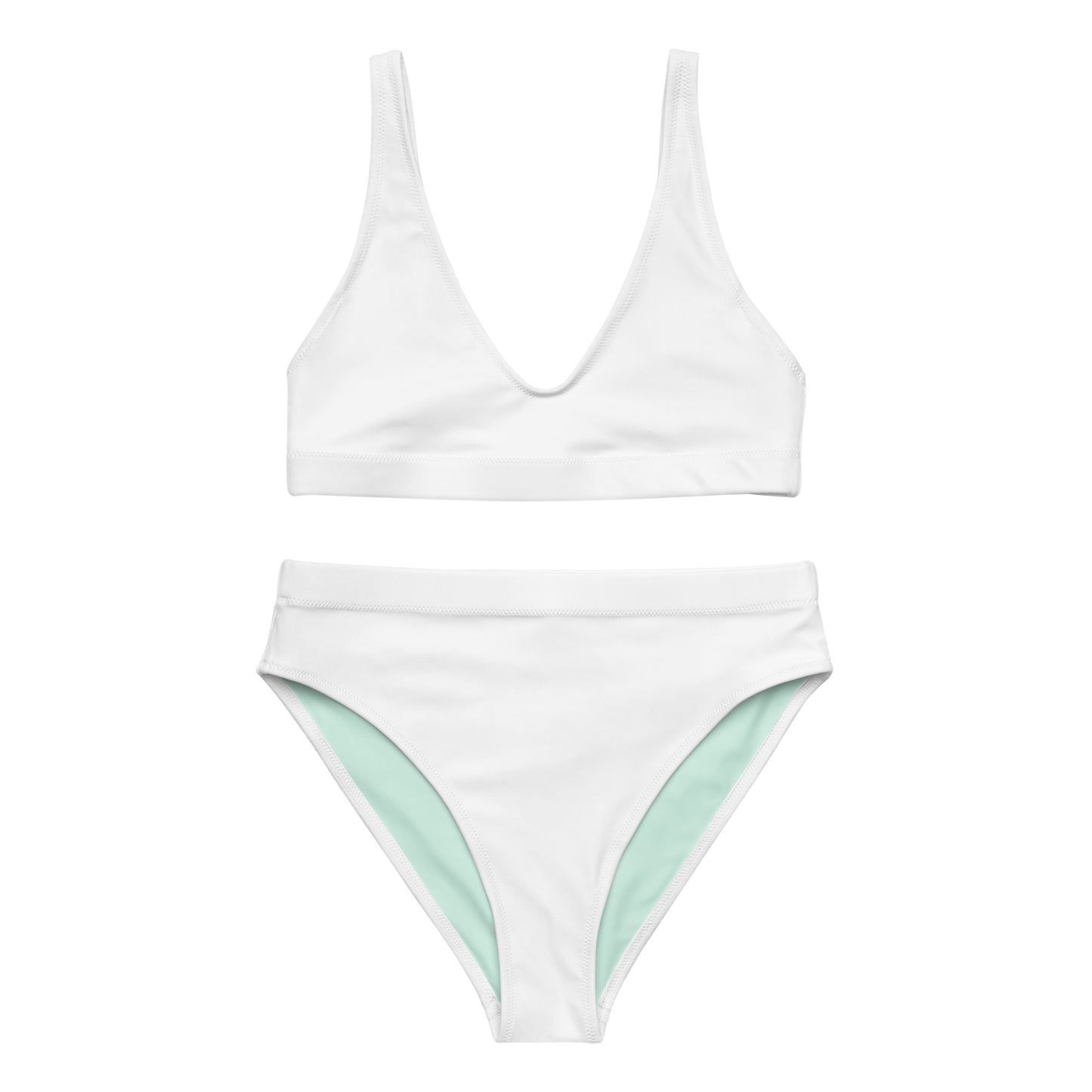 Bikini sport recyclé blanc-menthe