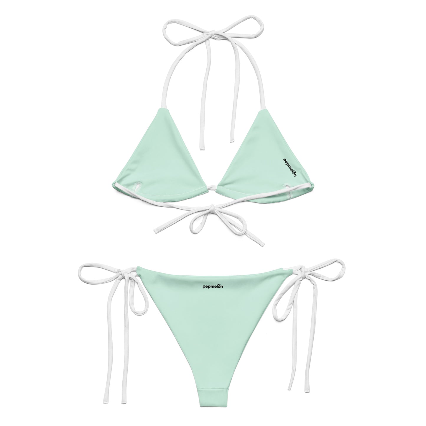 Bikini string recyclé blanc-menthe