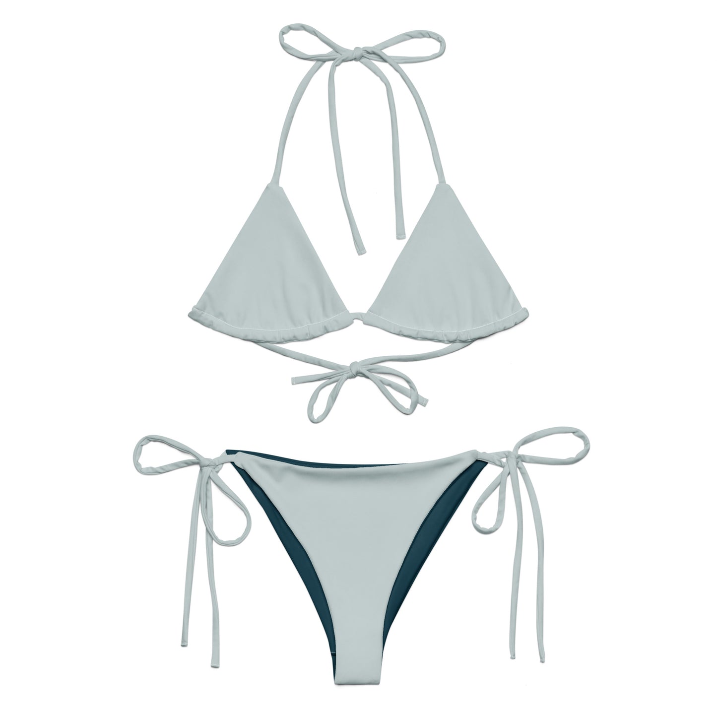 Bikini triangle éco-responsable bleu ciel String recyclé