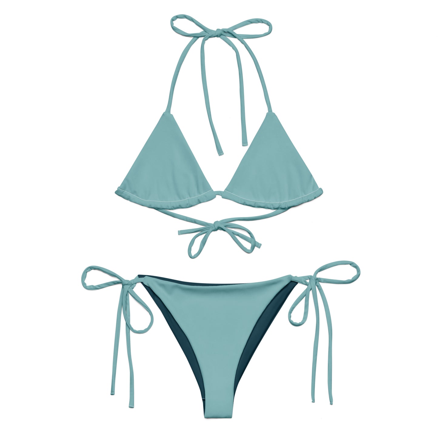 Bikini triangle eco-responsable turquoise opale string recyclé