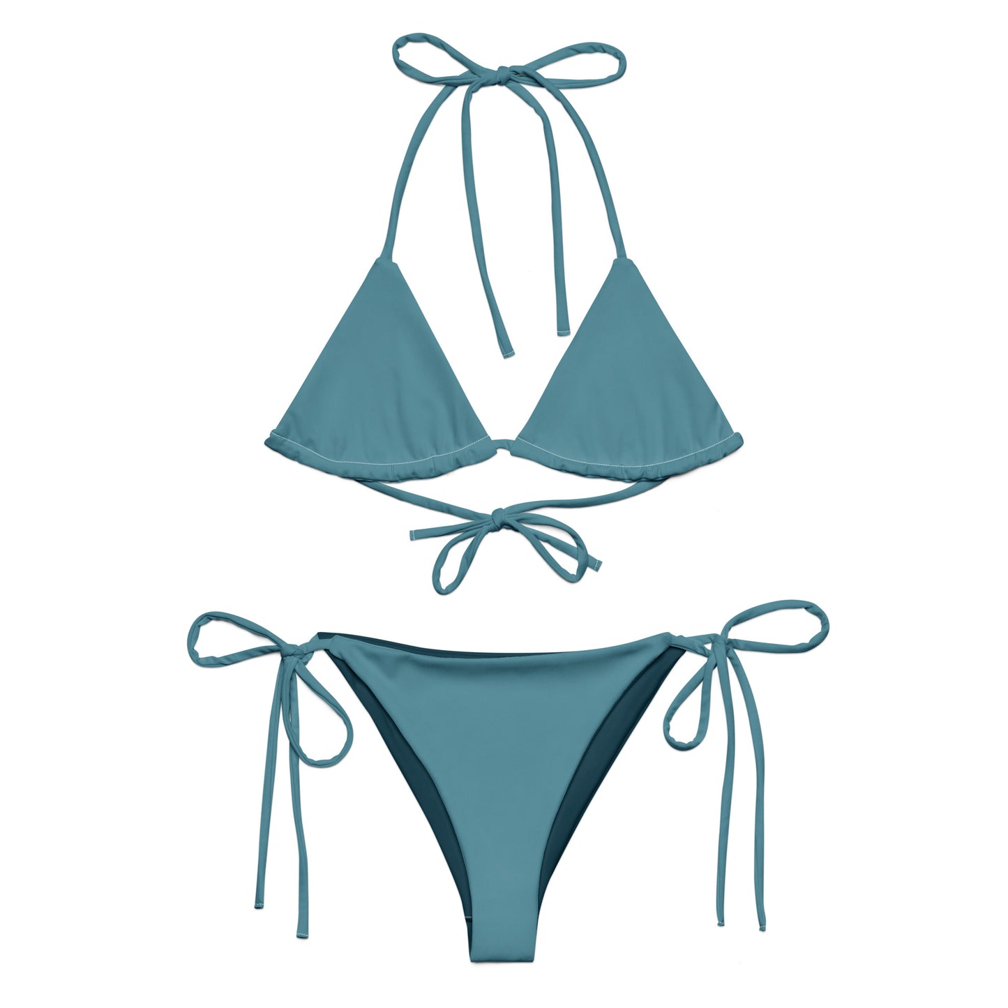 Blue Munsel Türkis Recyceltes String-Bikini-Set umweltfreundlicher Triangel-Bikini doppellagig UPF 50+ umweltfreundlicher Bikini grün