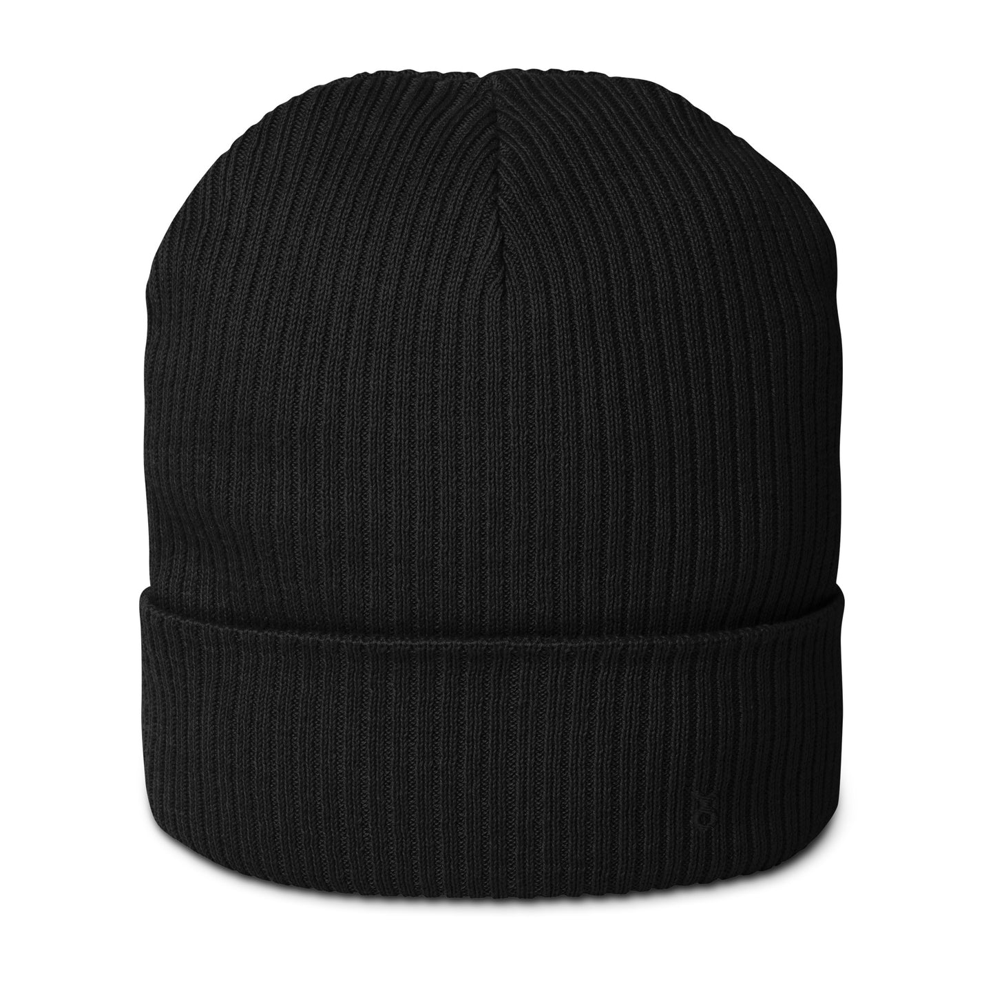 Gerippte Beanie aus Bio-Baumwolle Unisex - PepMelon Logo schwarz