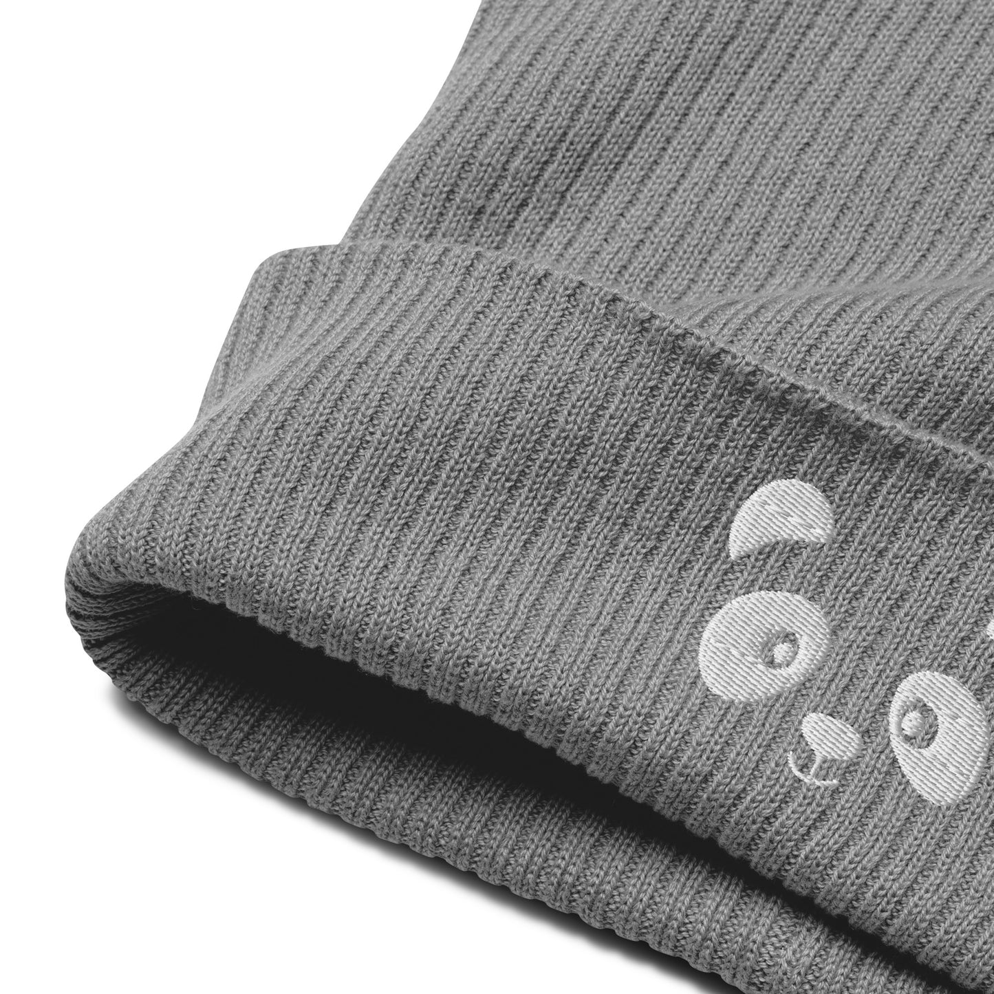 Panda face White - Organic cotton ribbed beanie