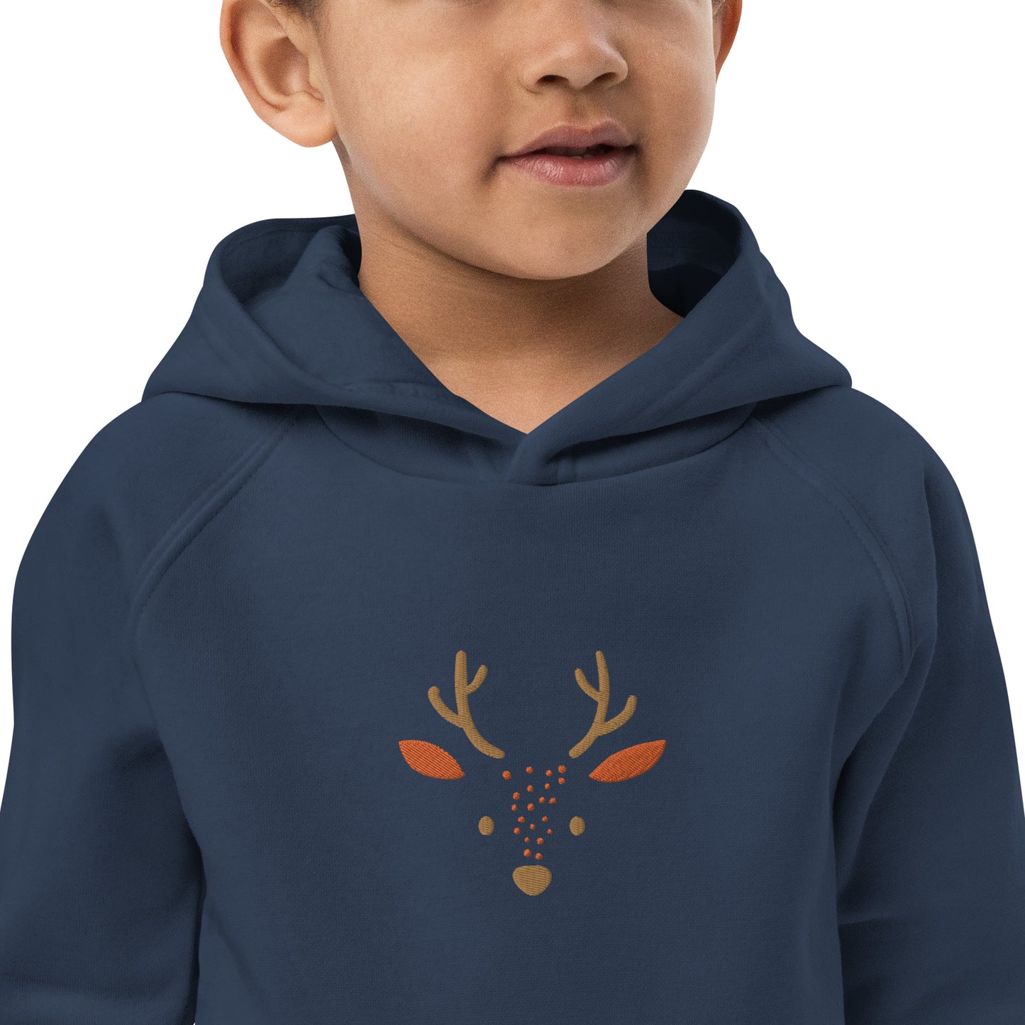 Deer 2 Kids Eco Hoodie avec des animaux mignons, pull en coton biologique pour enfants, idée cadeau pour les enfants, sweat à capuche doux pour les enfants pour Noël