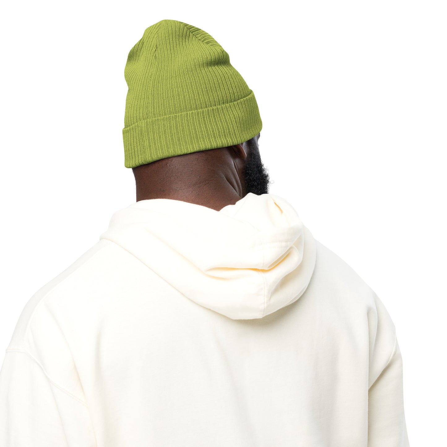 Panda face White - Organic cotton ribbed beanie