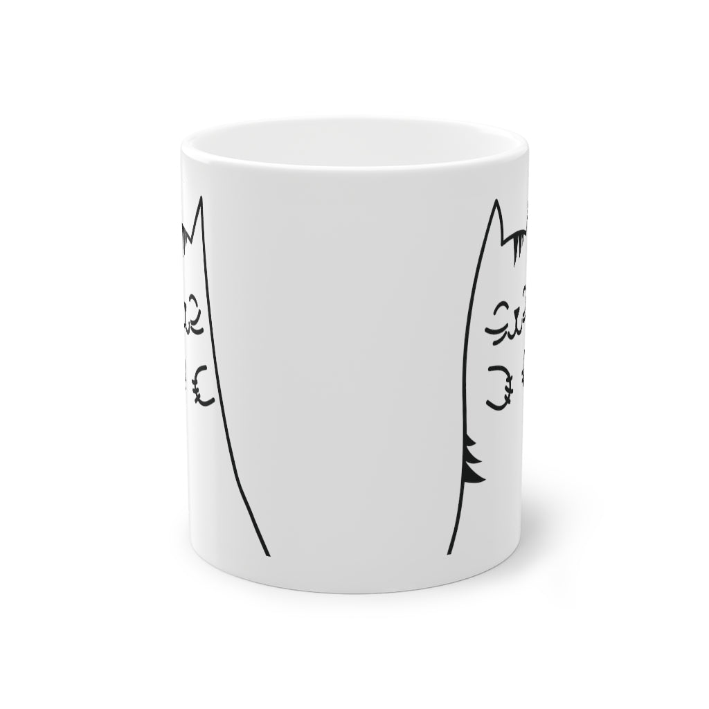Mug Kitty mug drôle de chat, blanc, 325 ml / 11 oz Tasse à café, tasse à thé pour les enfants.