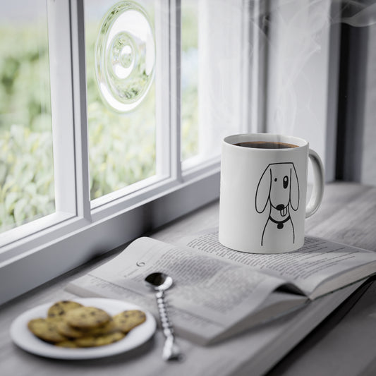 Mug mignon chien Foxhund, blanc, 325 ml / 11 oz Tasse à café, tasse à thé pour enfants, enfants, tasse de chiots pour les amoureux des chiens, propriétaires de chiens