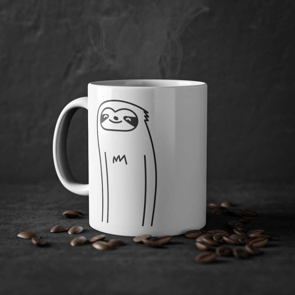 Tazza simpatica Sloth, bianca, 325 ml / 11 oz Tazza da caffè, tazza da tè per bambini