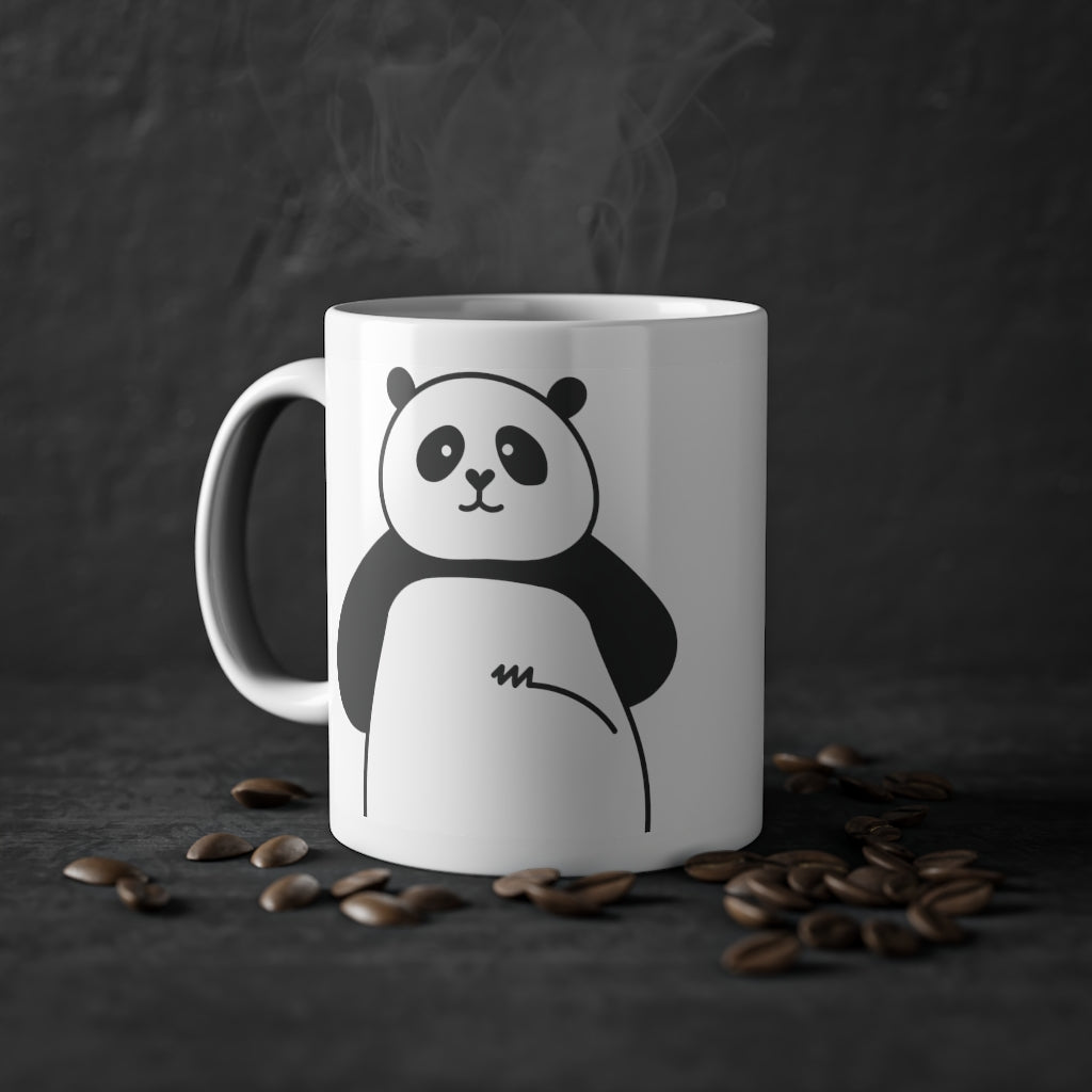 Чаша "Сладка панда" чаша със смешна мечка, бяла, 325 ml / 11 oz Чаша за кафе, чаша за чай за деца

