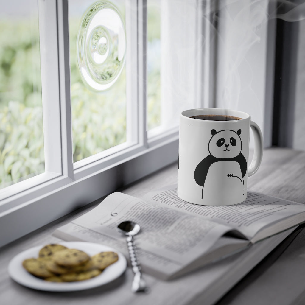 Чаша "Сладка панда" чаша със смешна мечка, бяла, 325 ml / 11 oz Чаша за кафе, чаша за чай за деца
